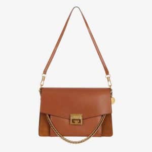 Givenchy Chestnut Leather/Suede GV3 Medium Flap Bag