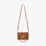 Givenchy Chestnut Leather/Suede GV3 Mini Flap Bag