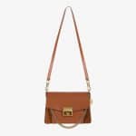 Givenchy Chestnut Leather/Suede GV3 Small Flap Bag