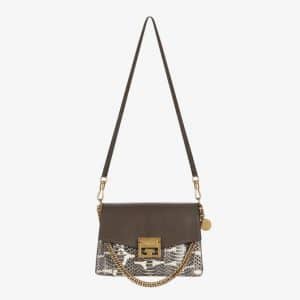 Givenchy Natural/Gray Elaphe/Leather GV3 Small Flap Bag