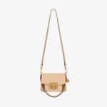 Givenchy Nude/Light Beige Leather/Suede GV3 Mini Flap Bag