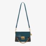 Givenchy Prussian Blue/Gray Leather/Suede GV3 Small Flap Bag