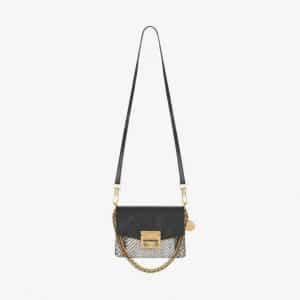 Givenchy White/Black Python/Leather GV3 Mini Flap Bag