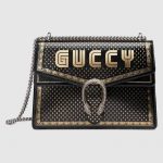 Gucci Black Guccy Print Dionysus Medium Shoulder Bag