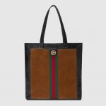 Gucci Chestnut Suede Ophidia Large Tote Bag