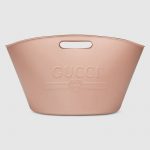 Gucci Light Pink Rubber Logo Top Handle Tote Bag