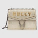 Gucci White Guccy Print Dionysus Medium Shoulder Bag