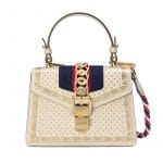 Gucci White Stars Print Sylvie Small Top Handle Bag