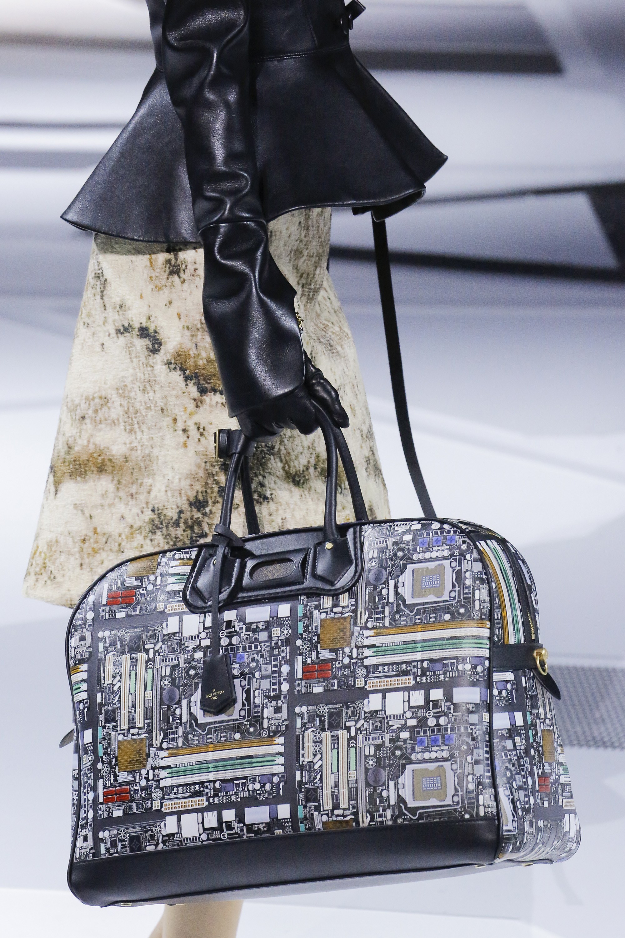 Louis Vuitton Multicolor Printed Calfskin Leather Motherboard