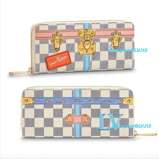 Louis Vuitton Wallet Sarah Damier Azur Summer Trunk Collection  White/Blue/Pink in Coated Canvas with Gold-tone - US