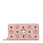 MCM x Eddie Kang Soft Pink Loveless Visetos Zip Around Wallet