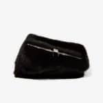 Proenza Schouler Black Mink Asymmetrical Frame Clutch Bag