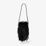 Proenza Schouler Black Mink Mini Frame Clutch with Strap