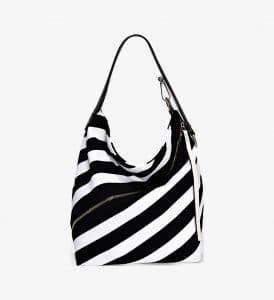 Proenza Schouler Black/Ecru Medium Knit Zip Hobo Bag