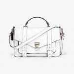 Proenza Schouler Optic White Crocodile Embossed PS1+ Medium Bag