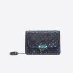 Valentino Dark Blue Swarovski Embellished Demilune Small Crossbody Bag