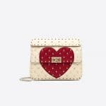 Valentino Ivory Heart Rockstud Spike.It Medium Chain Bag