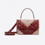 Valentino Pink/Red Candystud Top Handle Bag