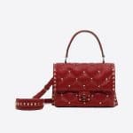 Valentino Red Candystud Top Handle Bag