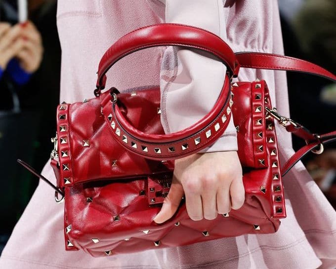 Valentino - Red Velvet Rockstud Bag