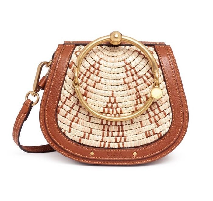 Chloe Raffia Nile Small Bracelet Handle Bag