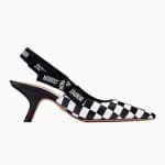 Dior Black/White Checkered J'adior Slingback Pumps