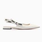 Dior White Patent J'adior Ballerina Pumps