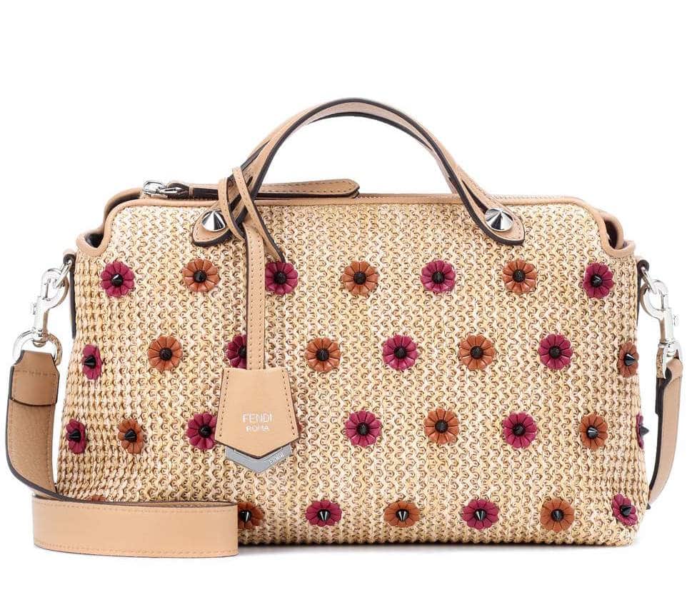 Fendi By The Way Small Straw Shoulder Bag