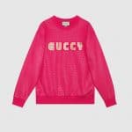 Gucci Fuchsia Guccy Print Sweatshirt