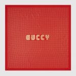 Gucci Red Guccy Print Silk Scarf