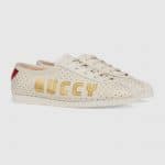 Gucci White Guccy Print Falacer Sneaker