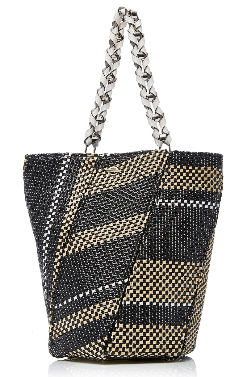 Proenza Schouler Woven Rafia Medium Hex Bucket Bag