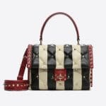 Valentino Multicolor Striped Candystud Top Handle Bag