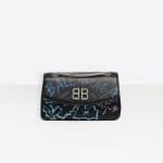 Balenciaga Black Graffiti BB Round S Bag