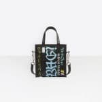 Balenciaga Black Graffiti Bazar Shopper XS Bag
