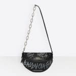 Balenciaga Black/White Graffiti Souvenir XS Bag