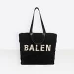 Balenciaga Gris Crayon/Rouge Shearling Tote M Bag