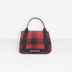 Balenciaga Multicolor Wool Check Navy Cabas S Bag