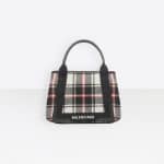 Balenciaga Noir/Multicolor Wool Check Navy Cabas S Bag