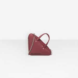 Balenciaga Rouge Grenat Triangle Duffle XS Chain Bag