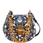 Chloe Blue Artistic Print Drew Bijou Mini Shoulder Bag