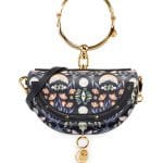 Chloe Blue Artistic Print Nile Minaudiere Clutch Bag