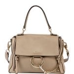 Chloe Gray Leather/Suede Faye Day Mini Shoulder Bag