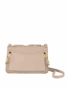 Chloe Gray Leather/Suede Roy Mini Shoulder Bag