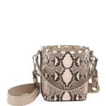 Chloe Gray Python Print Roy Mini Bucket Bag