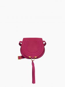 Chloe Pink Marcie with Tassel Mini Saddle Bag