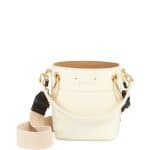 Chloe White Smooth Calf Roy Mini Bucket Bag