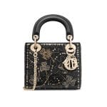 Dior Black Clover Embroidered Mini Lady Dior Bag