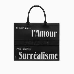 Dior Black Printed Calfskin Book Tote Bag