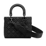 Dior Black Studded Medium Lady Dior Bag